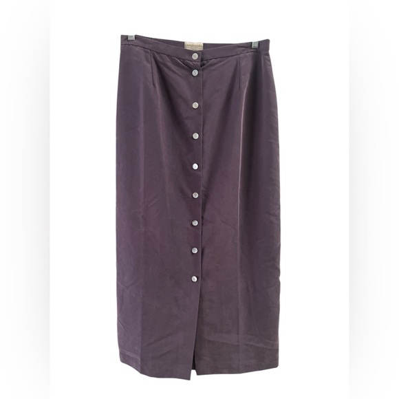 Coldwater creek purple button up maxi skirt - Picture 1 of 4